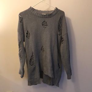 Grey, Distressed, Knitted sweater, Grey, Very soft